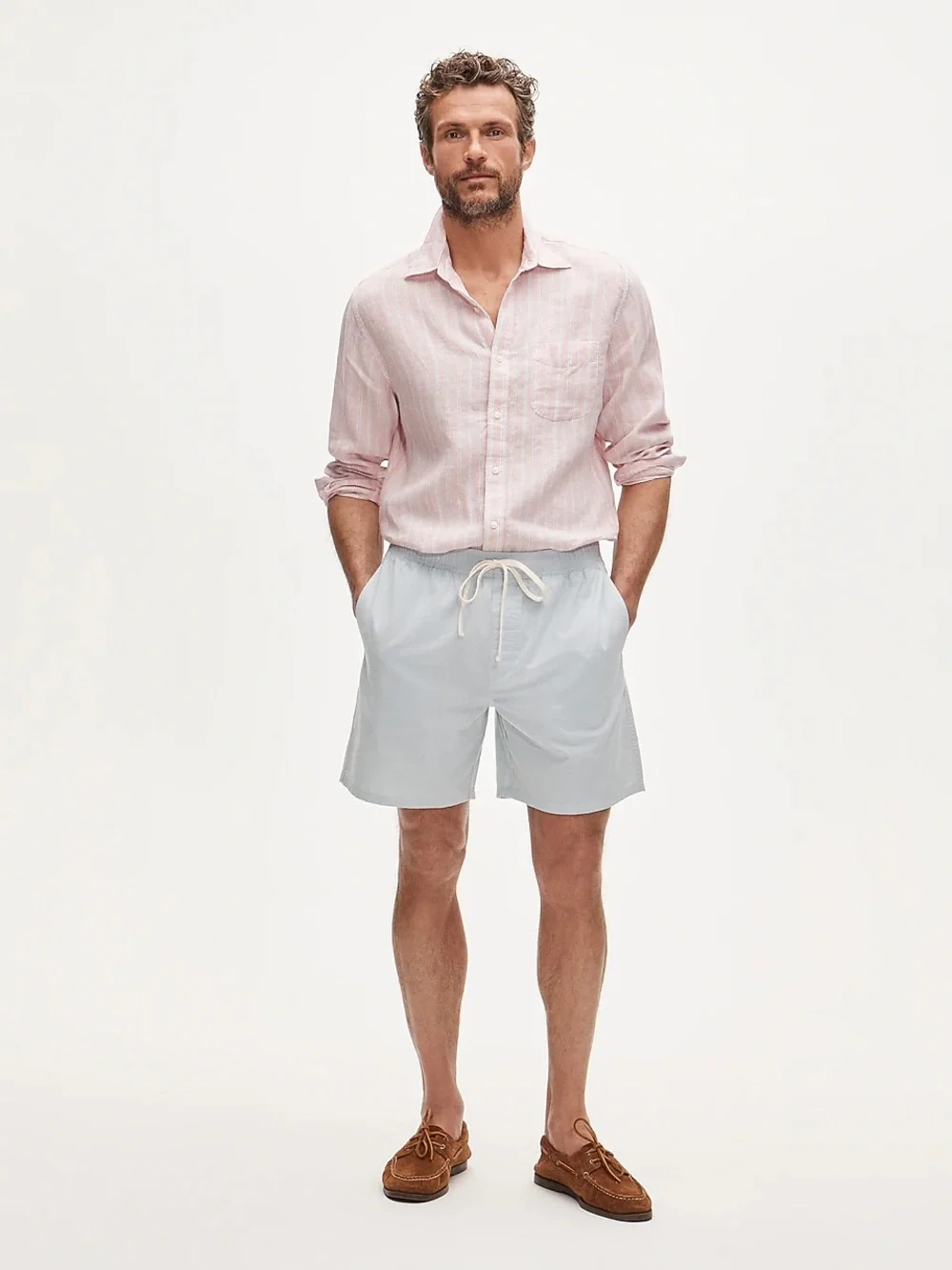 J Crew 7'' lounge short in Broken-in oxford cloth